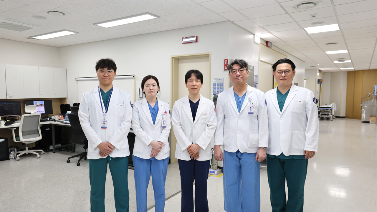 계명대 동산병원 부정맥팀(왼쪽부터 위영준, 정민수, 황종민, 박형섭, 정태완 교수)