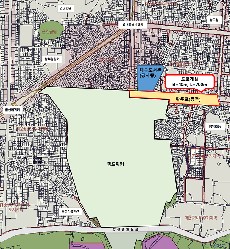 3차 순환도로 건설 위치도 (사진 출처 대구시)