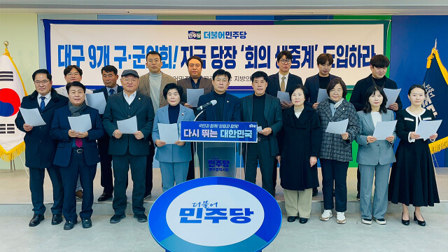 민주당 지방의원협의회 "대구 구·군의회 실시간 생중계 도입하라"