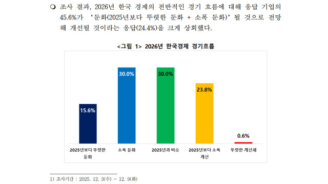 대구 제조기업 45.6% "2026년 경기 둔화할 것"
