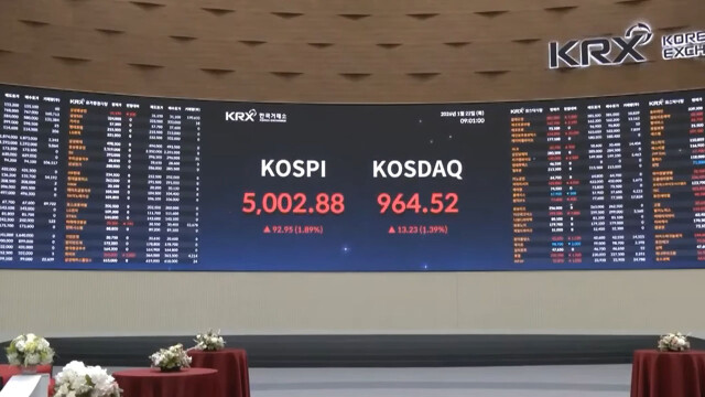 사상 첫 '5000 시대' 연 코스피…46년 만에 신기록