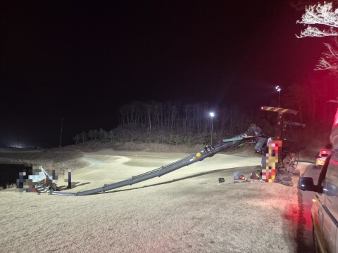 경북 울진 골프장에서 고공 작업차 넘어져 1명 사망·1명 중상