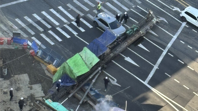 천공기 전도된 대구 만촌네거리서 '지반 침하' 등 안전성 조사