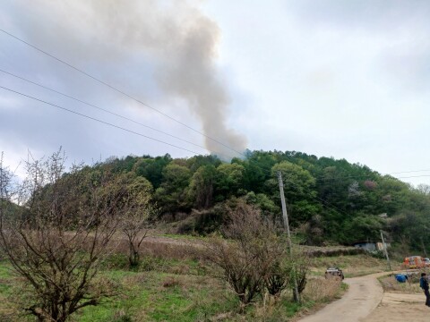 문경서 산불 ···쓰레기 소각이 원인 추정