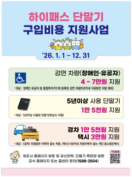 하이패스 단말기 구매비용 지원, '경차·택시' 확대