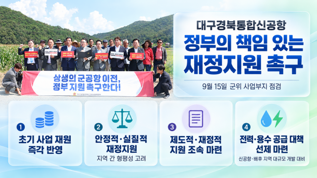대구시의회, 신공항 정부 재정 지원 촉구 성명서 발표