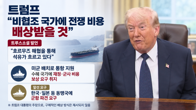 트럼프 "미국 돕지 않은 국가들, 이란 전쟁 끝난 뒤 배상 받아낼 것"