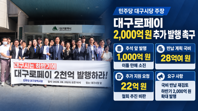 민주당 대구시당 "대구로페이 국비 반납 계획 철회하고 확대 발행하라"