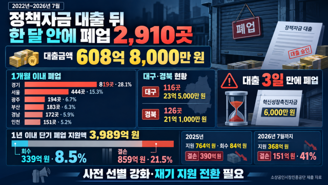 대출받고 3일 만에 '폐업'?···소상공인 정책자금 부실 심사 도마 위에