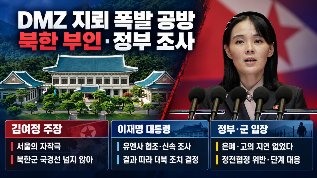 김여정 "DMZ 지뢰 폭발 사고, 서울의 자작 광대극" 이재명 대통령 "사건 진상 투명하게 밝힐 것" 강신철 장관 "정전협정 위반 명백"