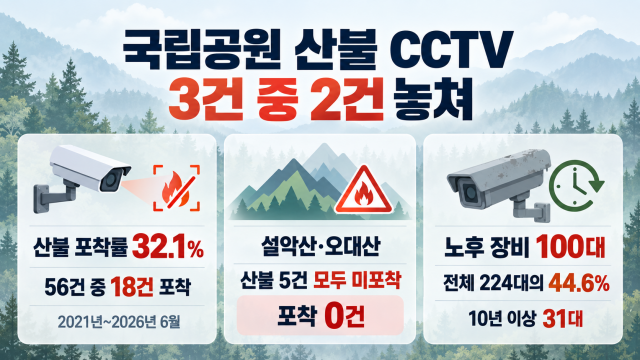 산불 못 잡는 국립공원 CCTV···최근 6년간 포착률 32% 불과