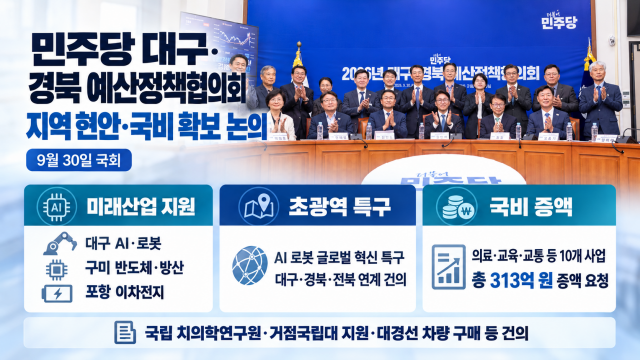 민주당, 대구·경북 예산정책협의회 열고 AI·로봇 등 국비 지원 건의