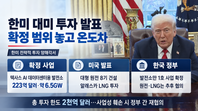 한미, 대미 투자 첫 사업 확정, 발전소·원전 등 추진···트럼프 "알래스카 LNG 개발사업에 한국 투자" 일방 발표