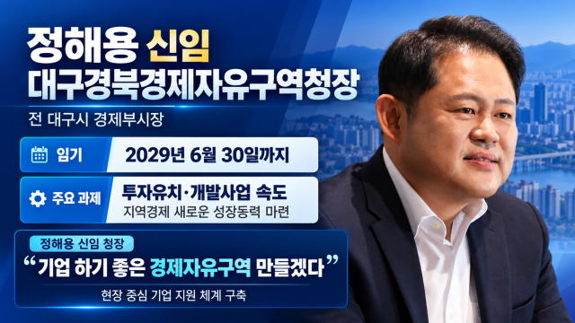 신임 대구경북경제자유구역청장에 정해용 전 대구 경제부시장 임용