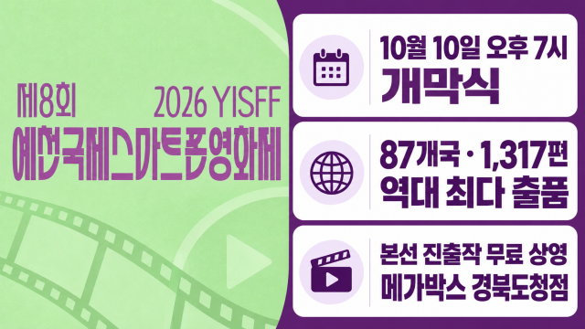 국내 유일의 '제8회 예천 국제 스마트폰 영화제' 10월 10일 개막